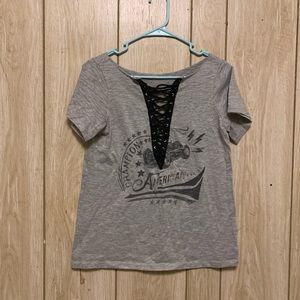 Size small shirt with lace up neck